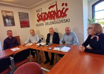 Konferencja prasowa w siedzibie zielonogórskiej "Solidarności" (fot. Piotr Bakselerowicz)