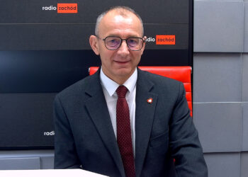 Marek Cebula w studiu Radia Zachód