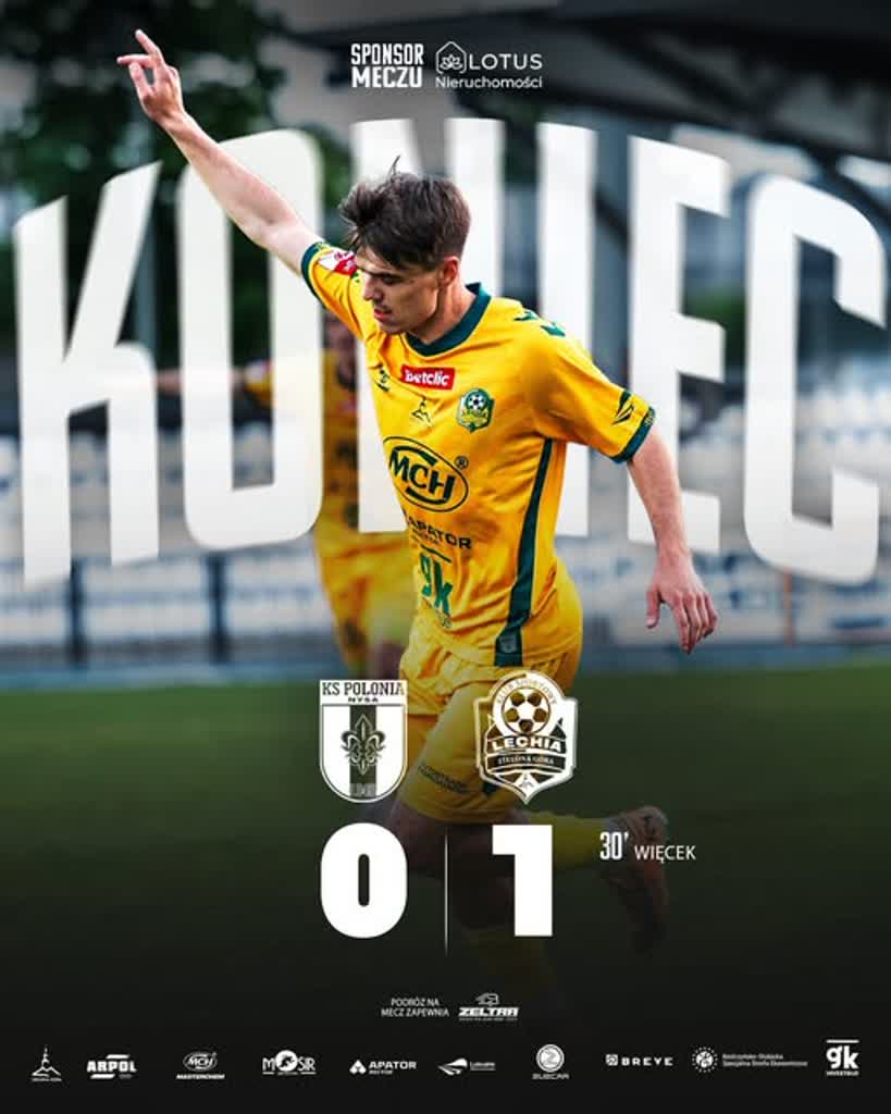 Lechia Zielona Góra wywiozła zwycięstwo z Nysy