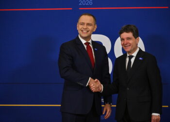 Bukareszt, Rumunia. Prezydent RP Karol Nawrock z prezydentem Rumunii Nicusorem Danem (PAP/Piotr Nowak)