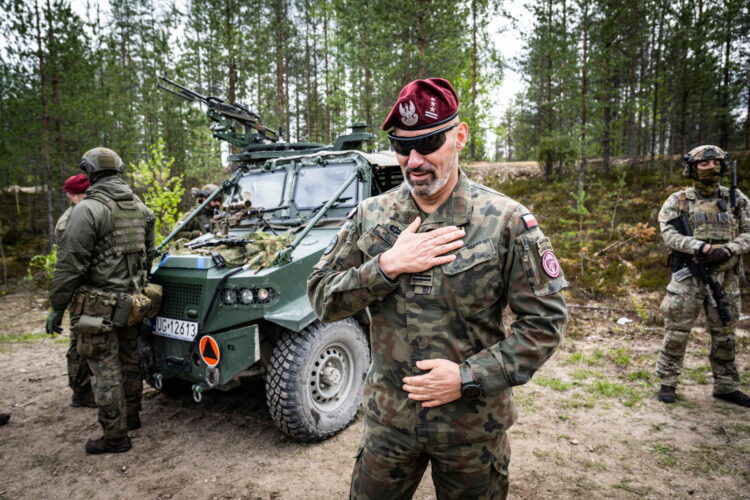 Vuosanka, Finlandia, 27.05.2026. Æwiczenia wojsk Finlandii, Francji, Polski, USA, Wielkiej Brytanii i innych pañstw NATO pod kryptonimem Northern Star/Saber Strike 26 na poligonie w Vuosanka, 27 bm. (ad) PAP/Wiktor D¹bkowski