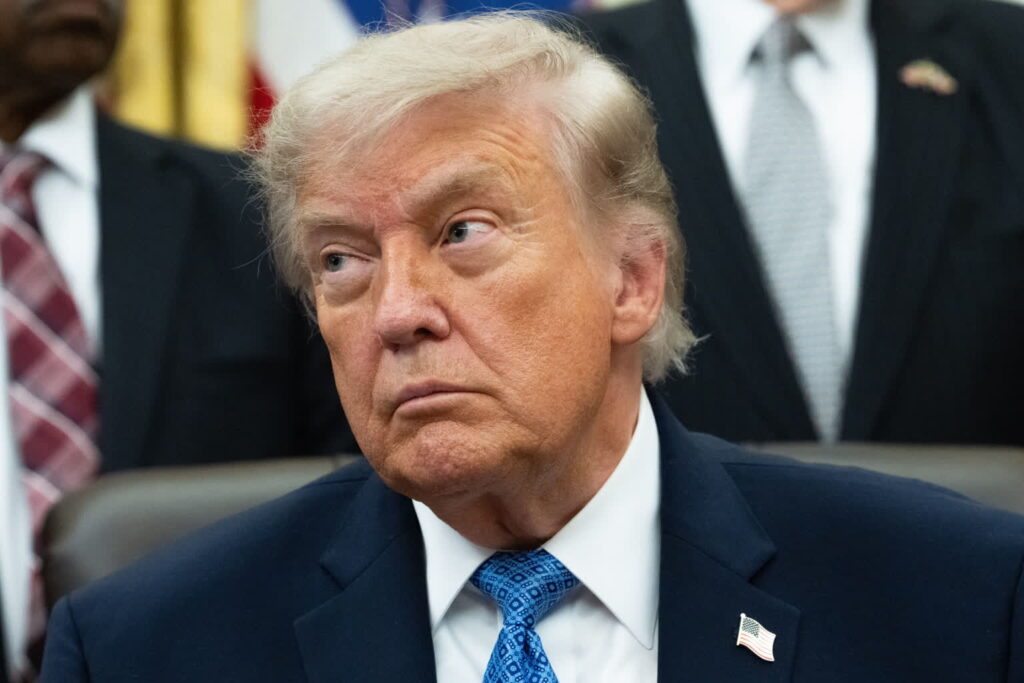 Prezydent USA Donald Trump. Fot. PAP/EPA/Aaron Schwartz / POOL