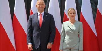 Karol Nawrocki z małżonką Martą Nawrocką. Fot. PAP/Marcin Obara