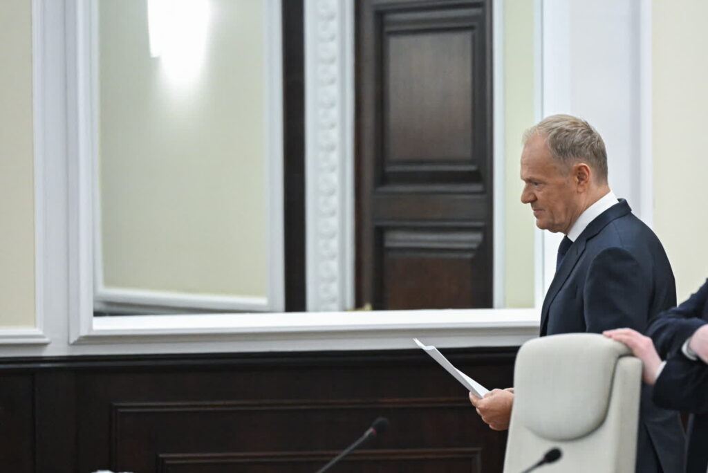 Premier Donald Tusk na posiedzeniu rządu w KPRM Fot. PAP/Radek Pietruszka