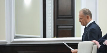 Premier Donald Tusk na posiedzeniu rządu w KPRM Fot. PAP/Radek Pietruszka