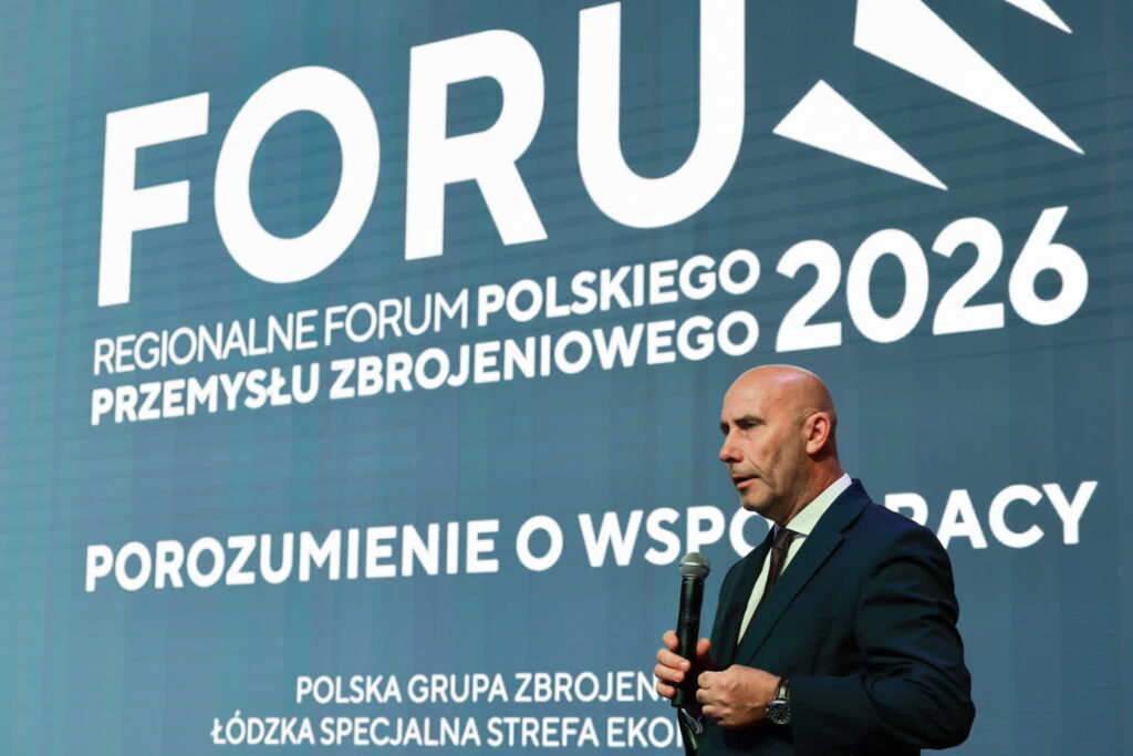 Prezes Polskiej Grupy Zbrojeniowej Adam Leszkiewicz. Fot. PAP/ PAP/Marian Zubrzycki