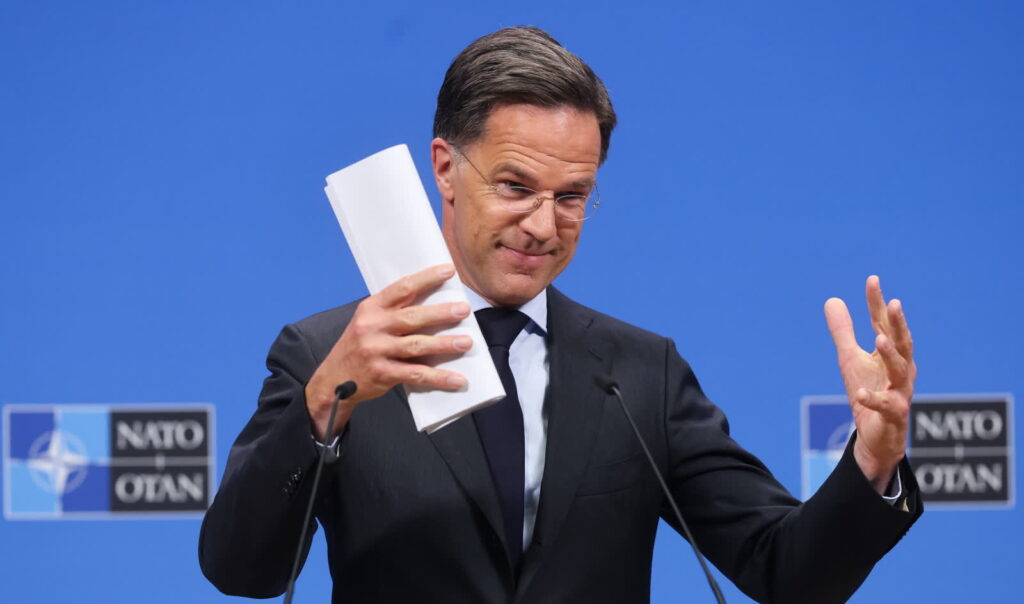 Szef NATO Mark Rutte. Fot. PAP/EPA/OLIVIER HOSLET
