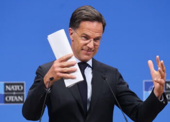 Szef NATO Mark Rutte. Fot. PAP/EPA/OLIVIER HOSLET