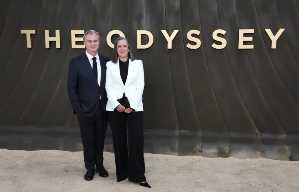 Brytyjski reżyser Christopher Nolan i brytyjska producentka Emma Thomas. Fot. PAP/EPA/ANDY RAIN