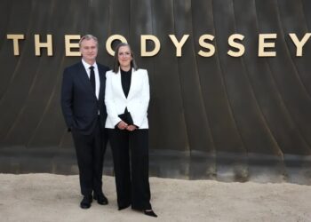 Brytyjski reżyser Christopher Nolan i brytyjska producentka Emma Thomas. Fot. PAP/EPA/ANDY RAIN