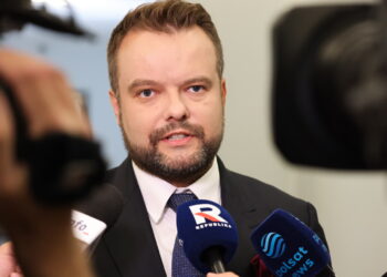 Rzecznik Prawa i Sprawiedliwości Rafał Bochenek. Fot. PAP/Albert Zawada