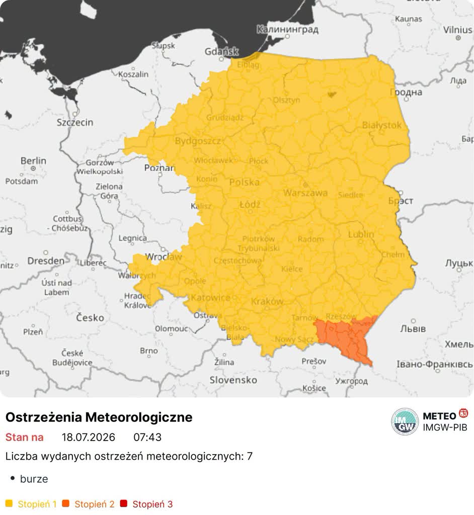 Alerty przed burzami dla 13 województw. Co w Lubuskiem?