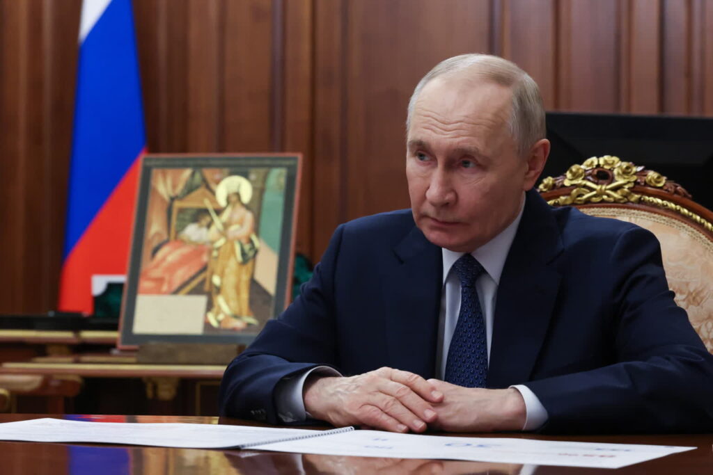 Na zdjęciu rosyjski dyktator Władimir Putin (PAP/EPA/VYACHESLAV PROKOFYEV / SPUTNIK / KREMLIN POOL)