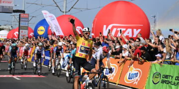 Jonathan Milan, zwycięzca trzech pierwszych etapów Tour de Pologne. Fot. PAP/Marcin Bielecki