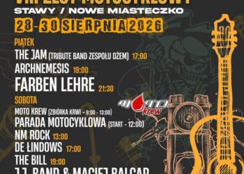 Plakat promujący Bluesobranie i zlot motocyklowy w gminie Nowe Miasteczko (mat. prasowe)