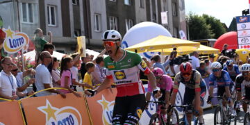 Włoch Jonathan Milan, lider I etapu Tour de Pologne. Fot. PAP/Marcin Bielecki
