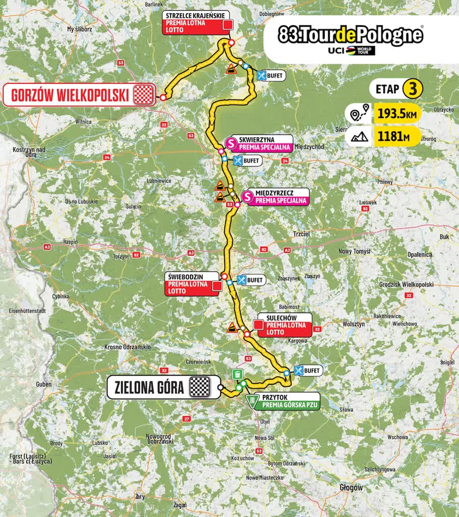 Tour de Pologne zawita do województwa lubuskiego. Atrakcje na starcie i na mecie