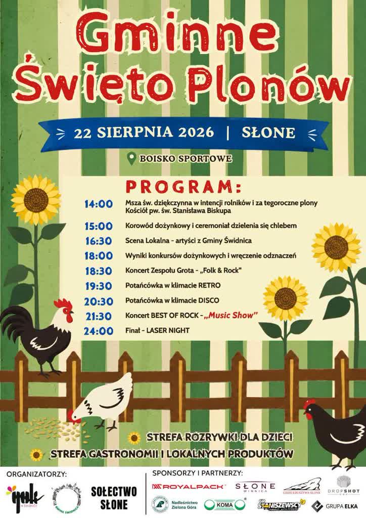 Słone zaprasza na Gminne Święto Plonów