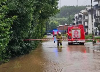 Interwencja straży pożarnej. Fot. Komenda Wojewódzka PSP w Olsztynie