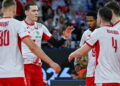 Siatkarze reprezentacji Polski: Wilfredo Leon (3P) i Bartłomiej Lemański. Fot. PAP/Darek Delmanowicz