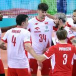 Siatkarze reprezentacji Polski (L-P): Wilfredo Leon, Marcin Komenda, Szymon Jakubiszak, Jakub Popiwczak, Tomasz Fornal i Bartłomiej Bołądź, fot. PAP/Łukasz Gągulski