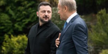 Premier Donald Tusk i prezydent Ukrainy Wołodymyr Zełenski. Fot. PAP/Vladyslav Musiienko