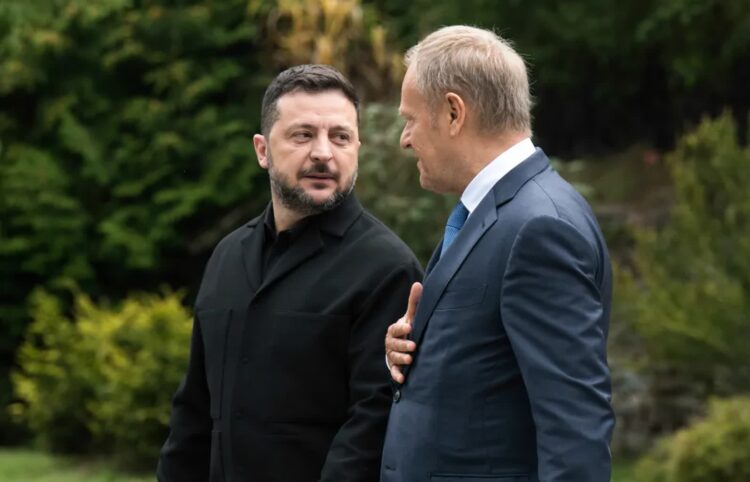 Premier Donald Tusk i prezydent Ukrainy Wołodymyr Zełenski. Fot. PAP/Vladyslav Musiienko