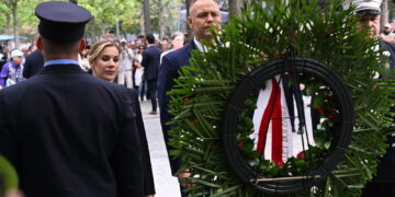 Prezydent Karol Nawrocki z małżonką Martą Nawrocką w Nowym Jorku. Fot. PAP/Radek Pietruszka