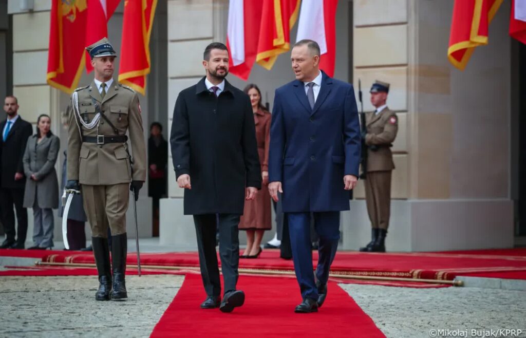 Milatović podziękował za wsparcie, jakie Polska daje jego krajowi na drodze do integracji europejskiej. Fot. Mikołaj Bujak/KPRP