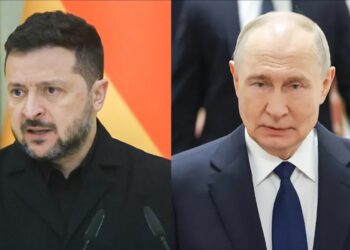 Prezydent Ukrainy Wołodymyr Zełenski i przywódca Rosji Władimir Putin. Fot. PAP/EPA/ALEXANDER KAZAKOV / SPUTNIK / KREMLIN POOL