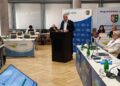 Marek Działoszyński, prezes Szpitala Uniwersyteckiego w Zielonej Górze, na październikowej sesji sejmiku woj. lubuskiego (fot. Piotr Bakselerowicz)